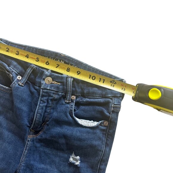 American Eagle Womens Luxe Stretch Distressed Skinny Jeans Size 4 Regular - Picture 4 of 7